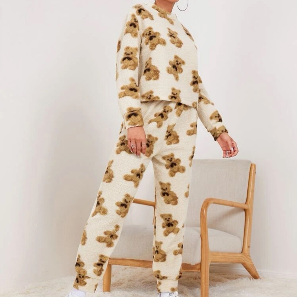 Teddy print Sherpa set
